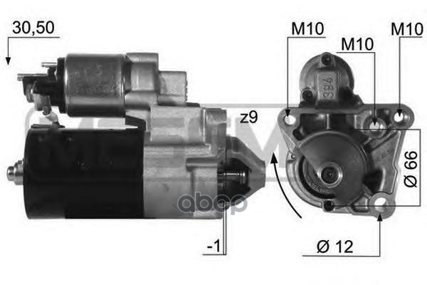 Стартер (12V,0,9kW) RENAULT /Clio III/Scenic II/Duster/Captur mot.2,0L ERA 220462 Era арт. 220462