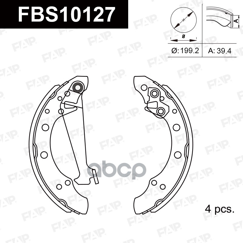 Тормозные колодки барабанные PREMIUM FBS10127 FAP арт. FBS10127
