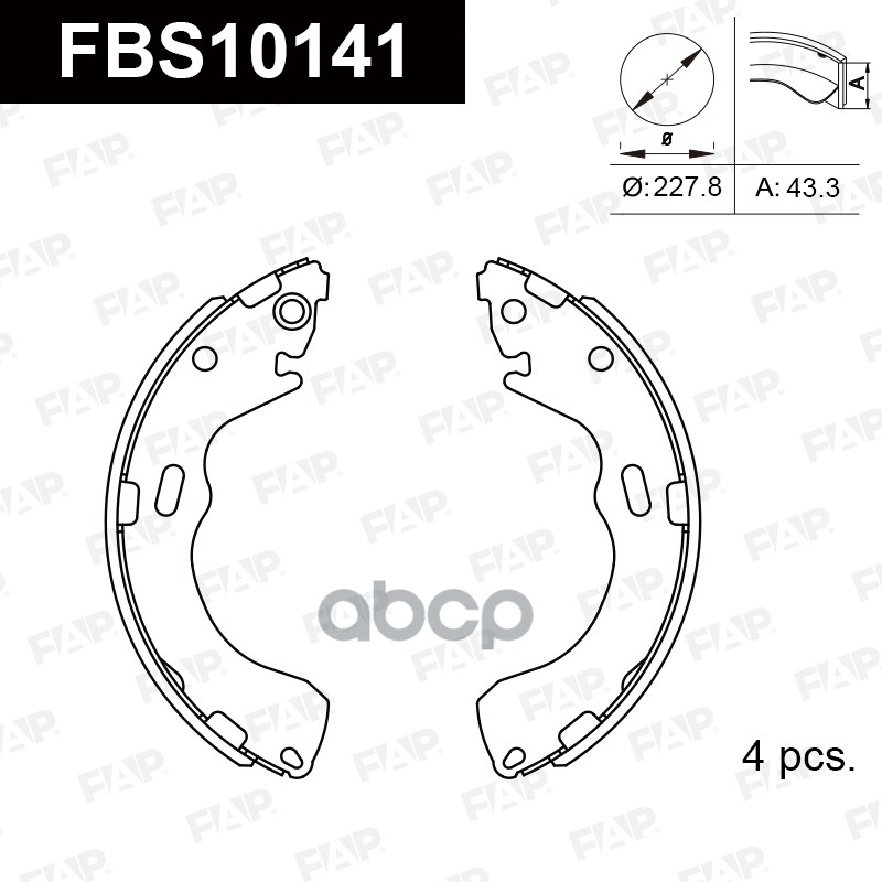 Тормозные колодки барабанные PREMIUM FBS10141 FAP арт. FBS10141