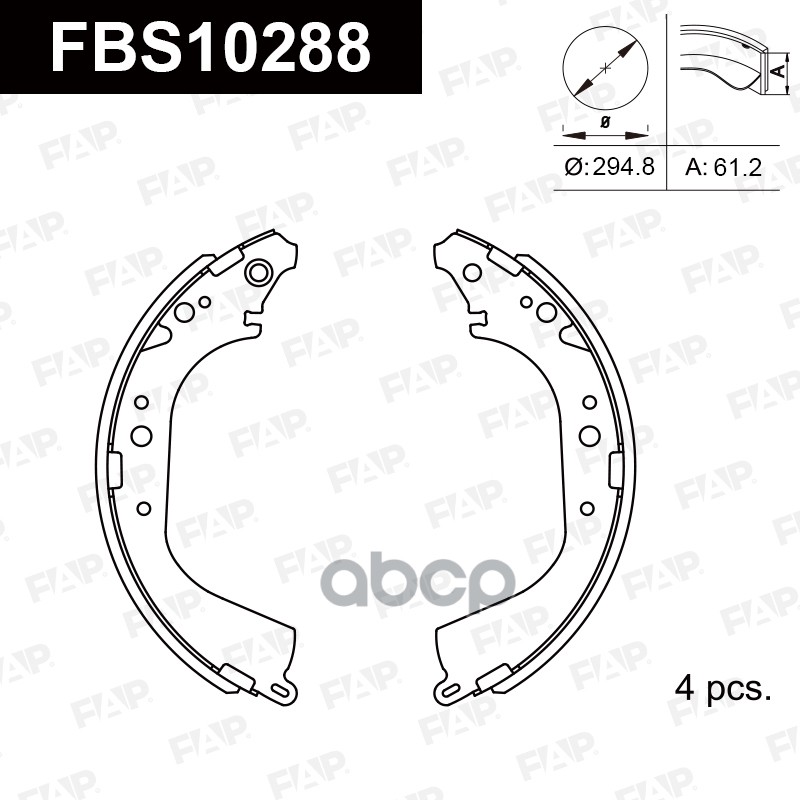 Тормозные колодки барабанные PREMIUM FBS10288 FAP арт. FBS10288
