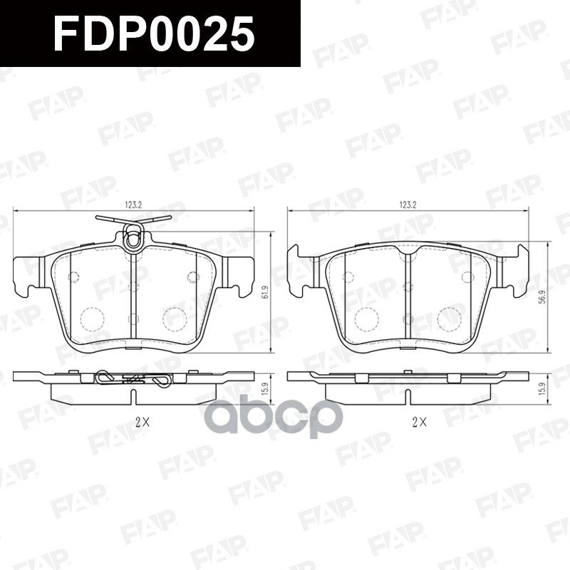 Тормозные колодки дисковые смесь CERAMIC FDP0025 FAP арт. FDP0025
