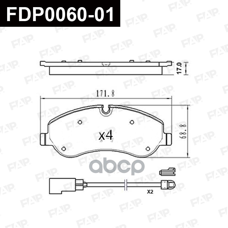 Тормозные колодки дисковые смесь CERAMIC FDP0060-01 FAP арт. FDP0060-01