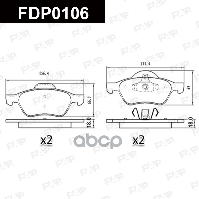 Тормозные колодки дисковые смесь CERAMIC FDP0106 FAP арт. FDP0106