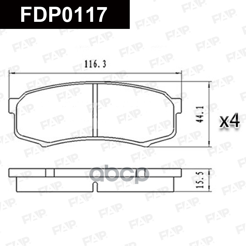 Тормозные колодки дисковые смесь CERAMIC FDP0117 FAP арт. FDP0117