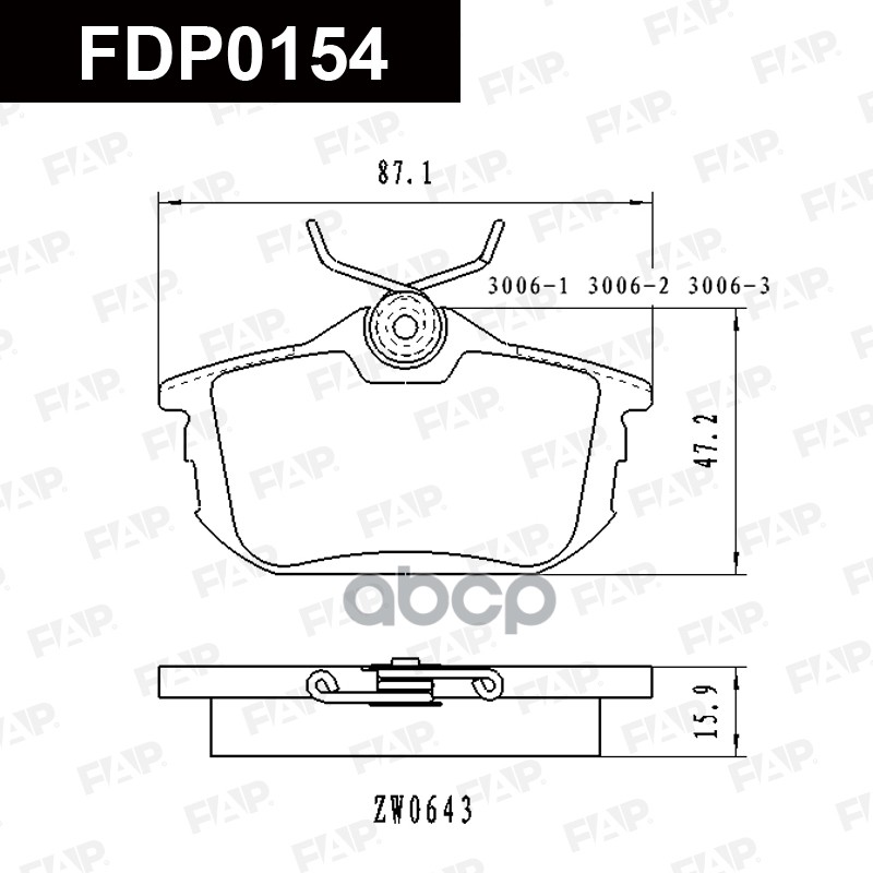 Тормозные колодки дисковые смесь CERAMIC FDP0154 FAP арт. FDP0154