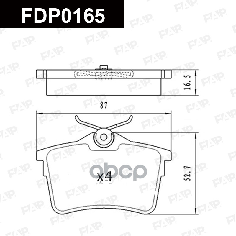 Тормозные колодки дисковые смесь CERAMIC FDP0165 FAP арт. FDP0165