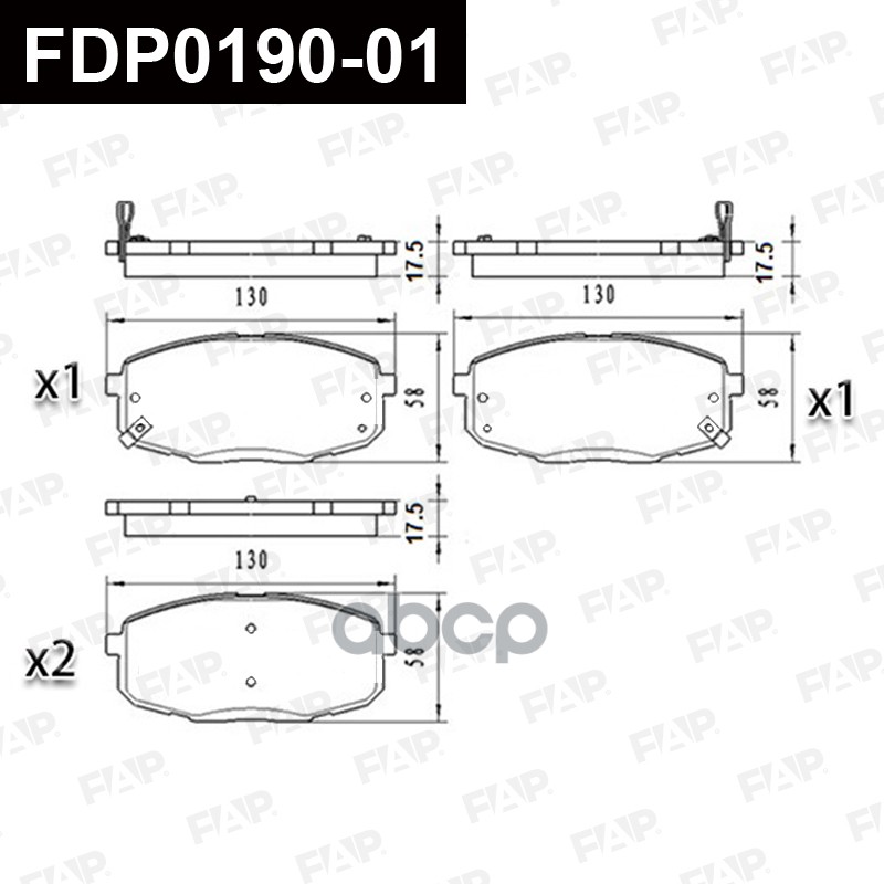 Тормозные колодки дисковые смесь CERAMIC FDP0190-01 FAP арт. FDP0190-01