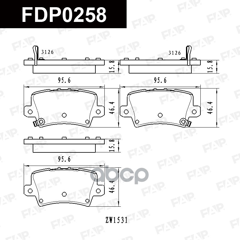 Тормозные колодки дисковые смесь CERAMIC FDP0258 FAP арт. FDP0258