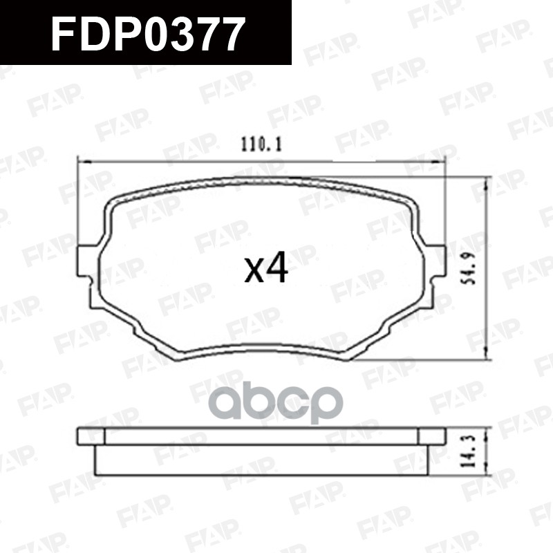 Тормозные колодки дисковые смесь CERAMIC FDP0377 FAP арт. FDP0377