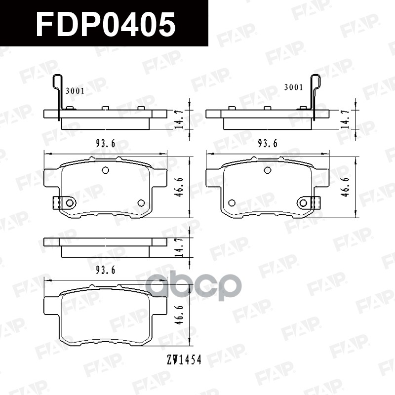 Тормозные колодки дисковые смесь CERAMIC FDP0405 FAP арт. FDP0405