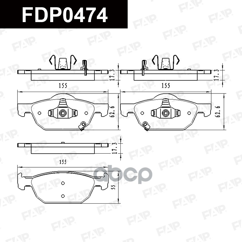 Тормозные колодки дисковые смесь CERAMIC FDP0474 FAP арт. FDP0474