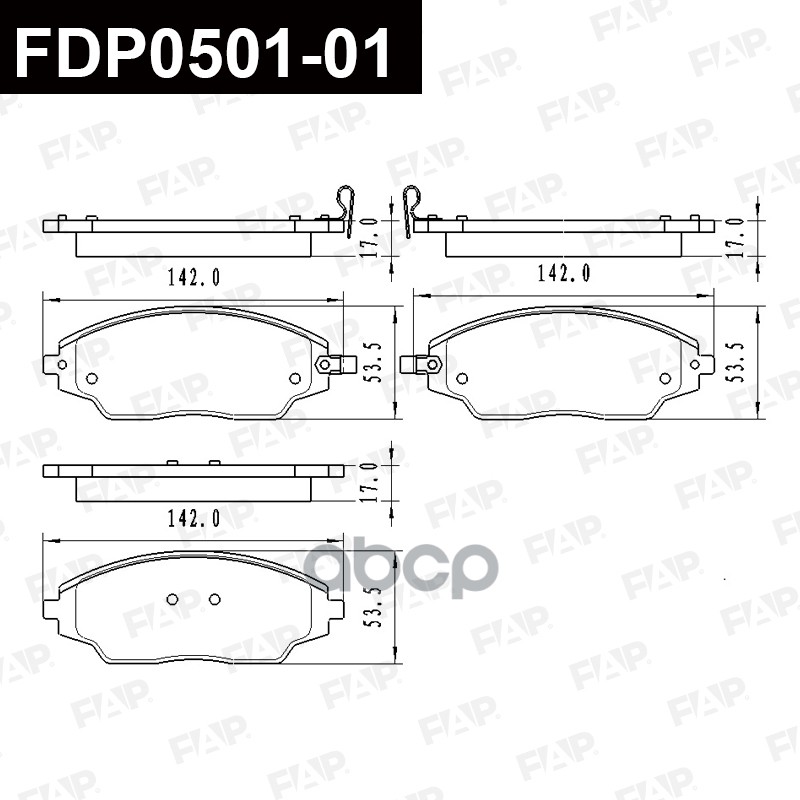 Тормозные колодки дисковые смесь CERAMIC FDP0501-01 FAP арт. FDP0501-01