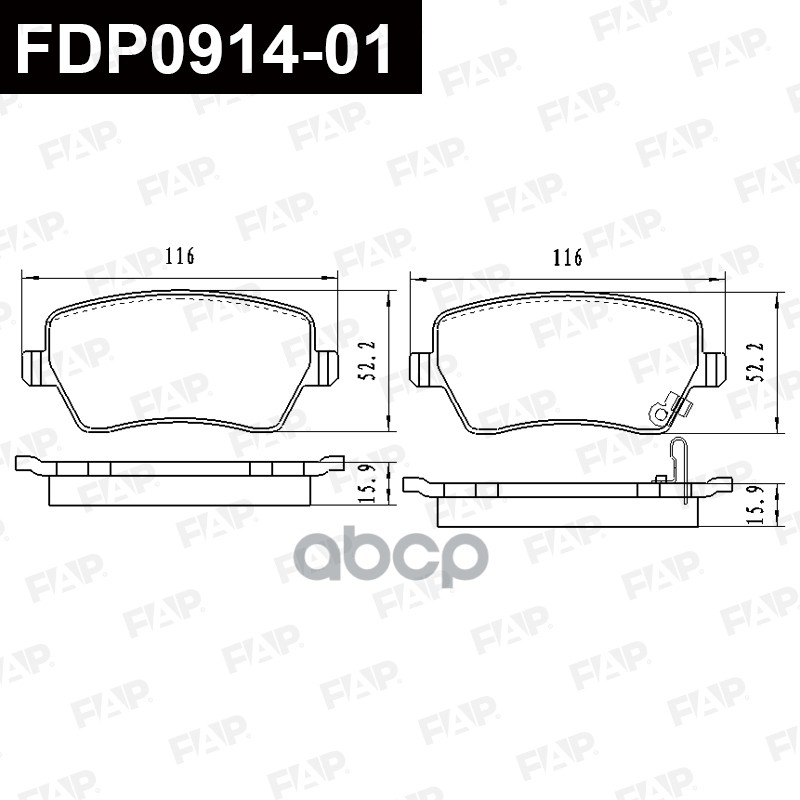 Тормозные колодки дисковые смесь CERAMIC FDP0914-01 FAP арт. FDP0914-01