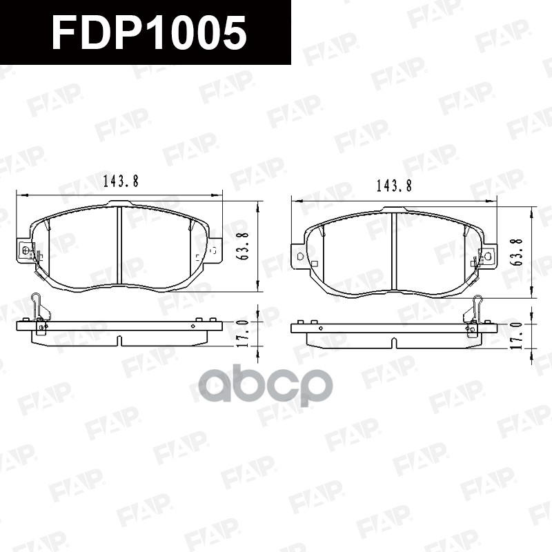 Тормозные колодки дисковые смесь CERAMIC FDP1005 FAP арт. FDP1005