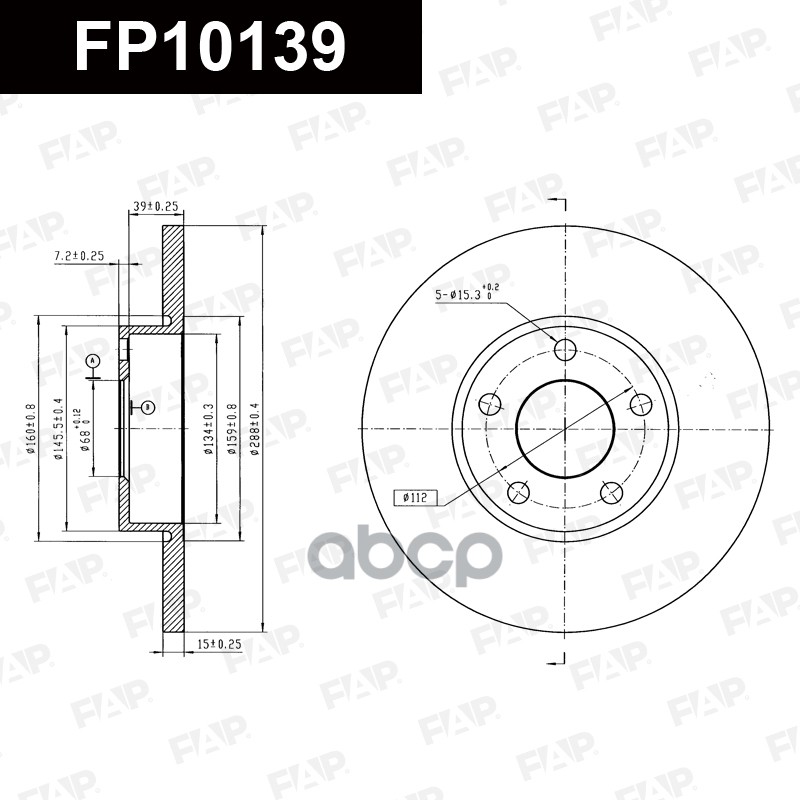 Тормозной диск с покрытием GEOMET FP10139 FAP арт. FP10139