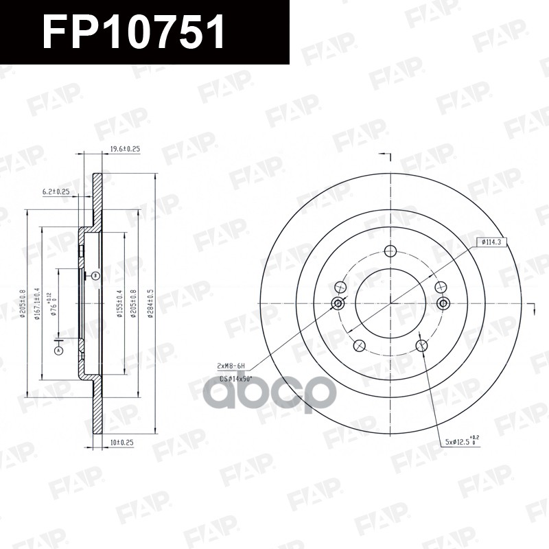 Тормозной диск с покрытием GEOMET FP10751 FAP арт. FP10751