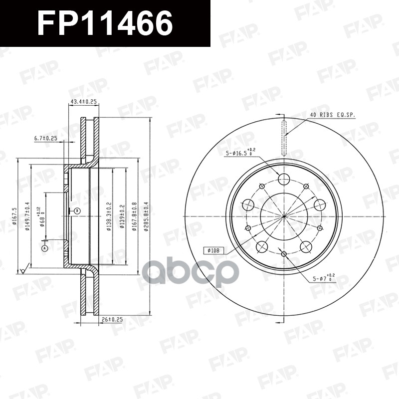 Тормозной Диск Fp11466 FAP арт. FP11466