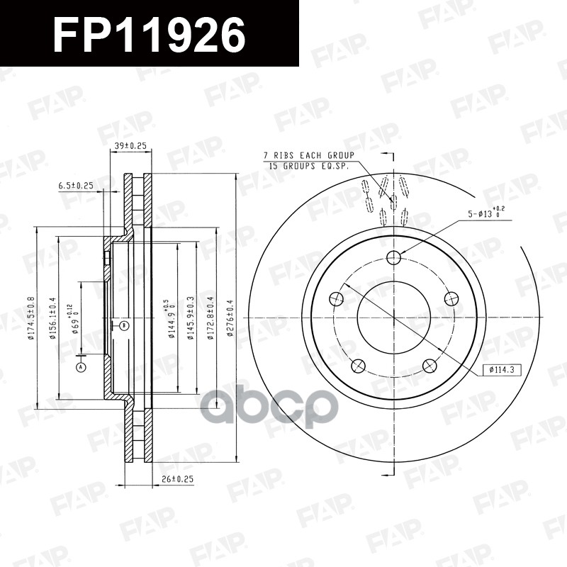 Тормозной диск с покрытием GEOMET FP11926 FAP арт. FP11926