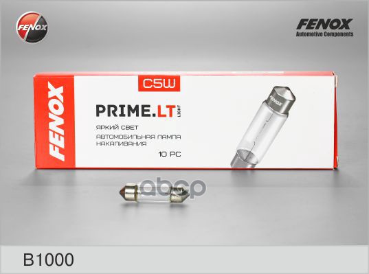 Лампа C5W (5W) B1000  12V  T10X37mm FENOX арт. B1000