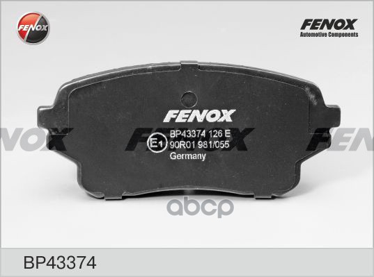Колодки Тормозные Дисковые | Перед Прав/Лев | FENOX арт. BP43374