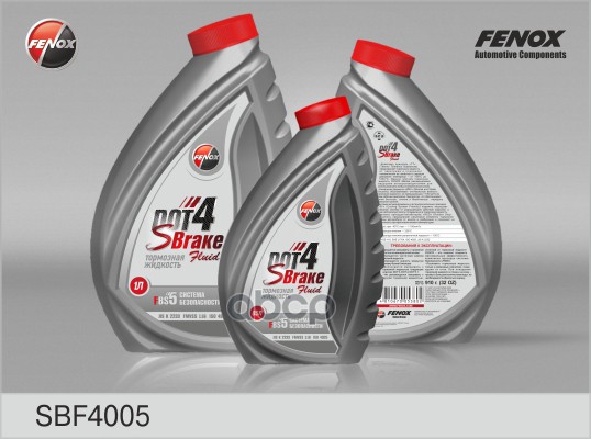 Тормозная жидкость DOT 4, 0,5л FENOX арт. SBF4005