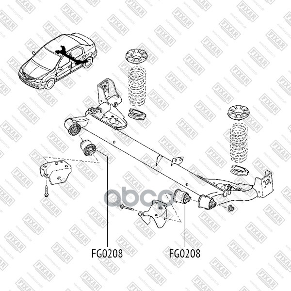 Сайлентблок задней балки RENAULT Logan 05- FG0208 FIXAR арт. FG0208