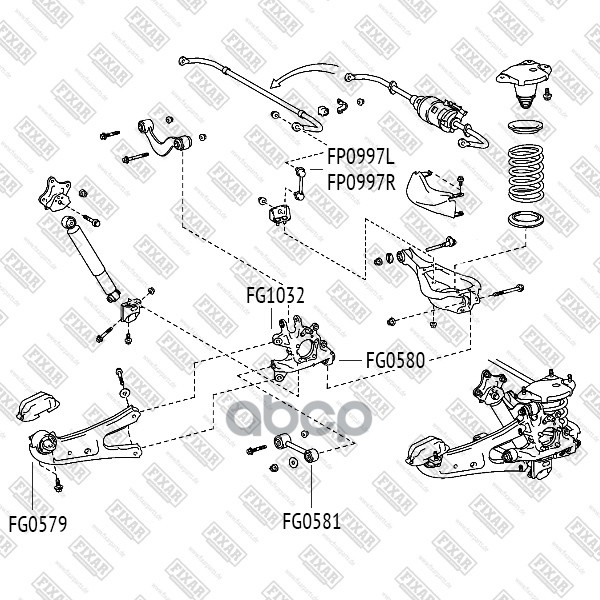 Сайлентблок заднего рычага LEXUS RX 08-TOYOTA Highlander 13- FG0579 FIXAR арт. FG0579