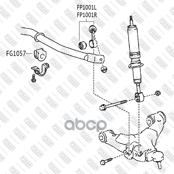 Втулка стабилизатора переднего TOYOTA Land Cruiser 200 07- FG1057 FIXAR арт. FG1057