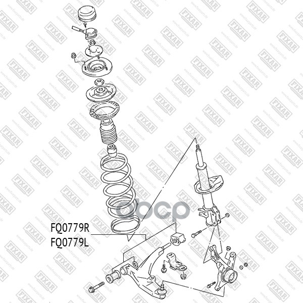 Рычаг подвески передний нижний левый SUZUKI Baleno 95- FQ0779L FIXAR арт. FQ0779L