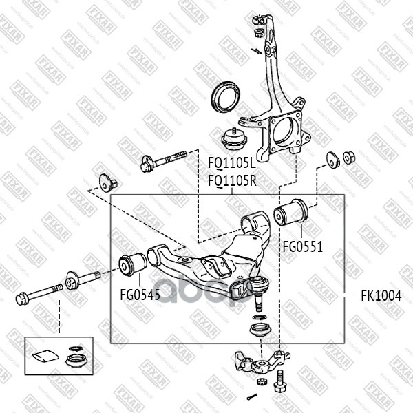 Рычаг передней подвески нижний правый TOYOTA Land Cruiser Prado 150 09-LEXUS GX 09- FQ1105R FIXAR арт. FQ1105R