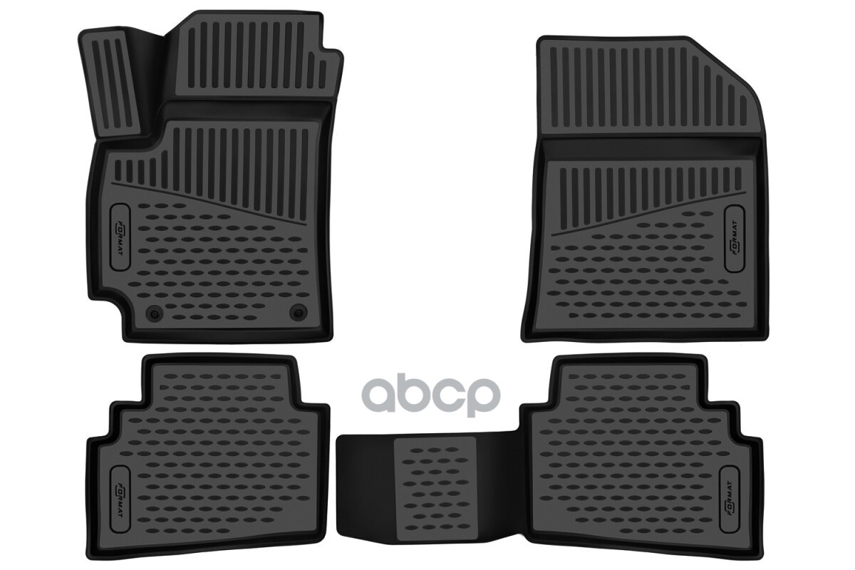 Коврики 3D в салон для KIA Seltos, 2WD/4WD, 2019-2022,. кросс, 4шт. (ПУ, повышенная износостойкость) / Киа Селтос FORMAT арт....