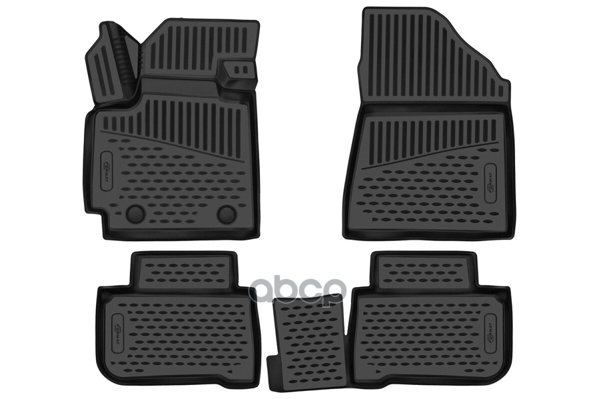 Коврики 3D в салон для CHANGAN CS55PLUS (I Рестайлинг) 2021-н.в. / Uni-S 2WD 2024-н.в., 4шт. (ПУ, повышенная износостойкость)...