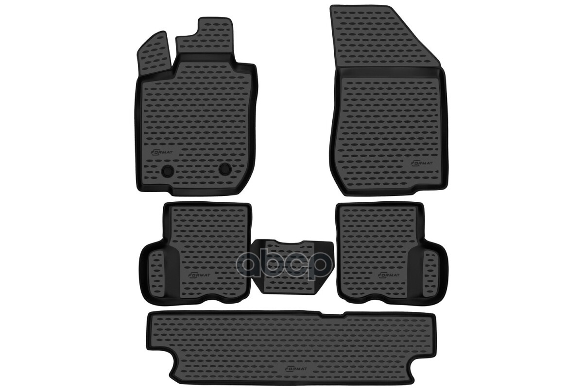Коврики в салон для LADA Largus (I, Ir), 2012-, 7 мест, 5 шт. (ПУ, повышенная износостойкос / Лада Ларгус FORMAT арт. FORMAT....