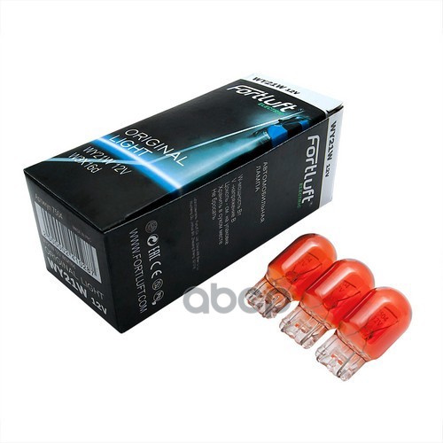 7504 Лампа желтая WY21W 12V W3X16d Original light FORTLUFT арт. 7504