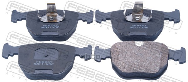 Колодки тормозные передние (с противоскрипной пластиной, скобами) Febest арт. 1901X5F