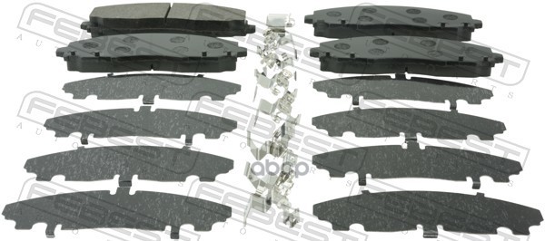 Колодки тормозные передние комплект (с противоскрипной пластиной, скобами) Febest арт. 2001VOYRTF