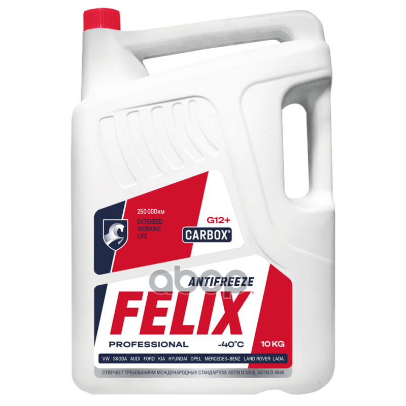 Антифриз готовый красный карбоксилатный Carbox -40 G12+ 10л Felix арт. 430206020