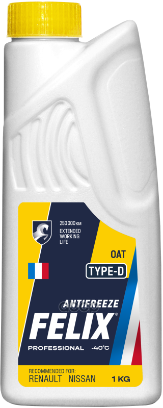 Антифриз готовый желтый карбоксилатный TYPE D 1кг Felix арт. 430206332