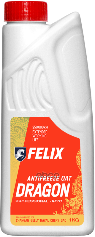 Антифриз готовый розовый карбоксилатный Dragon G12+ 1л Felix арт. 430206404