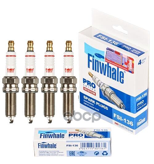 Свеча зажигания  (комплект 4шт.) FSI-136 Finwhale арт. FSI-136