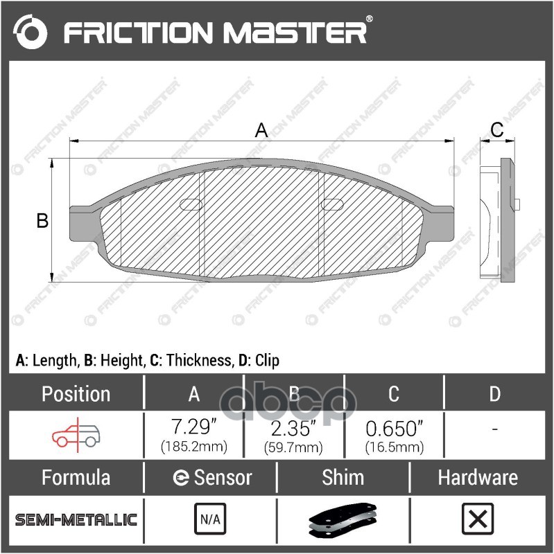 Колодки Тормозные Friction Master арт. MKD997