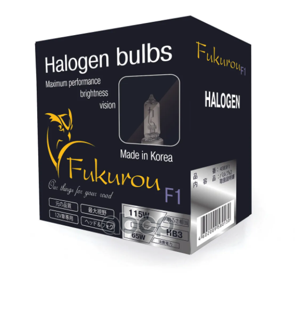 Автолампа Fukurou F1 Hb3 12V 65W (115W) 2Шт Корея Fukurou арт. 43B3F1