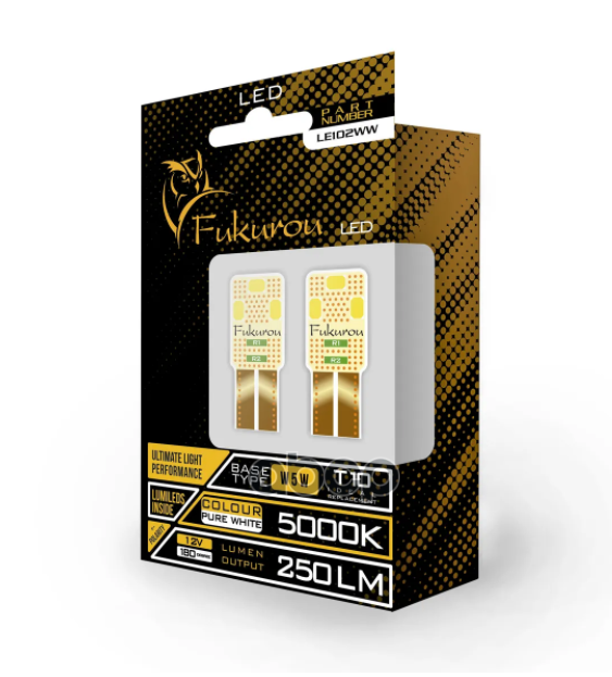 Автолампа Fukurou Led W5w (T10) 12V 5000K Le102ww 2Шт Fukurou арт. LE102WW
