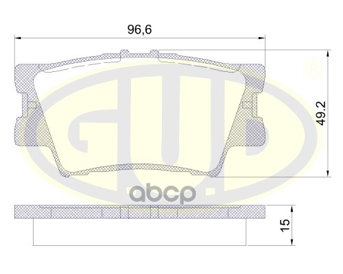Колодки Тормозные Дисковые | Зад | G.U.D арт. GBP123100