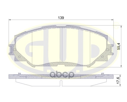 Колодки Тормозные Дисковые | Перед | G.U.D арт. GBP123200