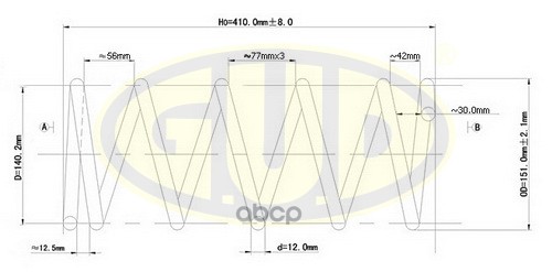 Пружина Пер Ford Focus 1.6I 16V 98> G.U.D арт. GCS027571