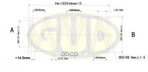 Пружина Ходовой Части | Перед Прав/Лев | G.U.D арт. GCS085710