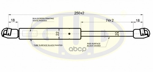 Амортизатор Капота Frd Mondeo Iii 11/00- 660N L=250/74Mm G.U.D арт. GGS010143