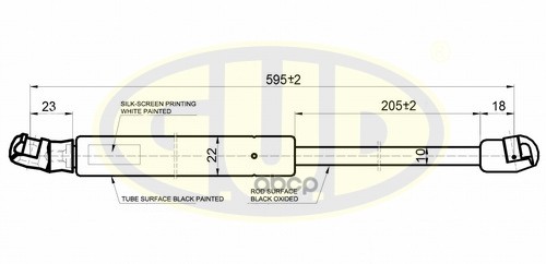 Амортизатор Багажника Hyu H-1, 01/07- 680N L=595/205Mm G.U.D арт. GGS020302