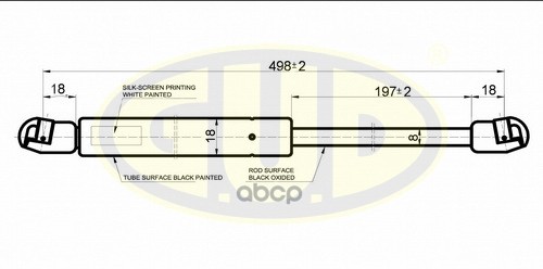 Амортизатор Багажника Mini Mini/One/Cooper/Works (R50, R53) 06/01- 330N L=498/19 G.U.D арт. GGS020354